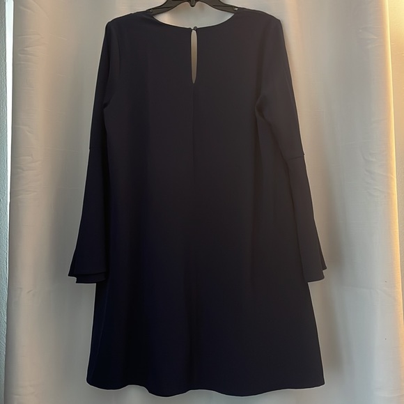 Navy swing dress with bell sleeves - Picture 4 of 5